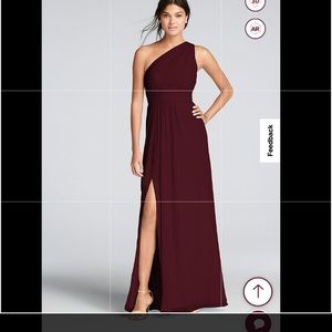 Long One-Shoulder Crinkle Chiffon Dress